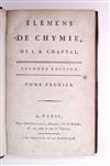 CHEMISTRY  CHAPTAL, JEAN-ANTOINE-CLAUDE.    Élémens de Chymie.  3 vols.  1795